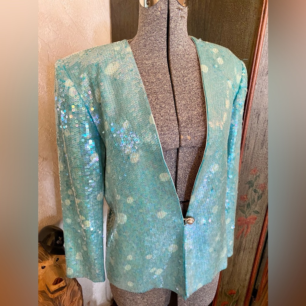 Vintage Nolan Miller Dynasty Collection sequin circles blazer